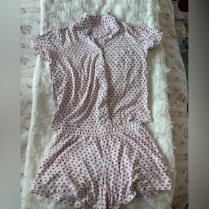 Roller Rabbit Pink Heart polo pajamas